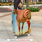 1-Piece Striped Zebra Horse Artistic Vibrant Unique  Suitcase Luggage Cover, Stretch Protective Sleeve