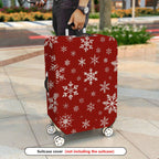 1-Piece Red White Snowflake Christmas Holiday Winter Pattern  Suitcase Luggage Cover, Stretch Protective Sleeve
