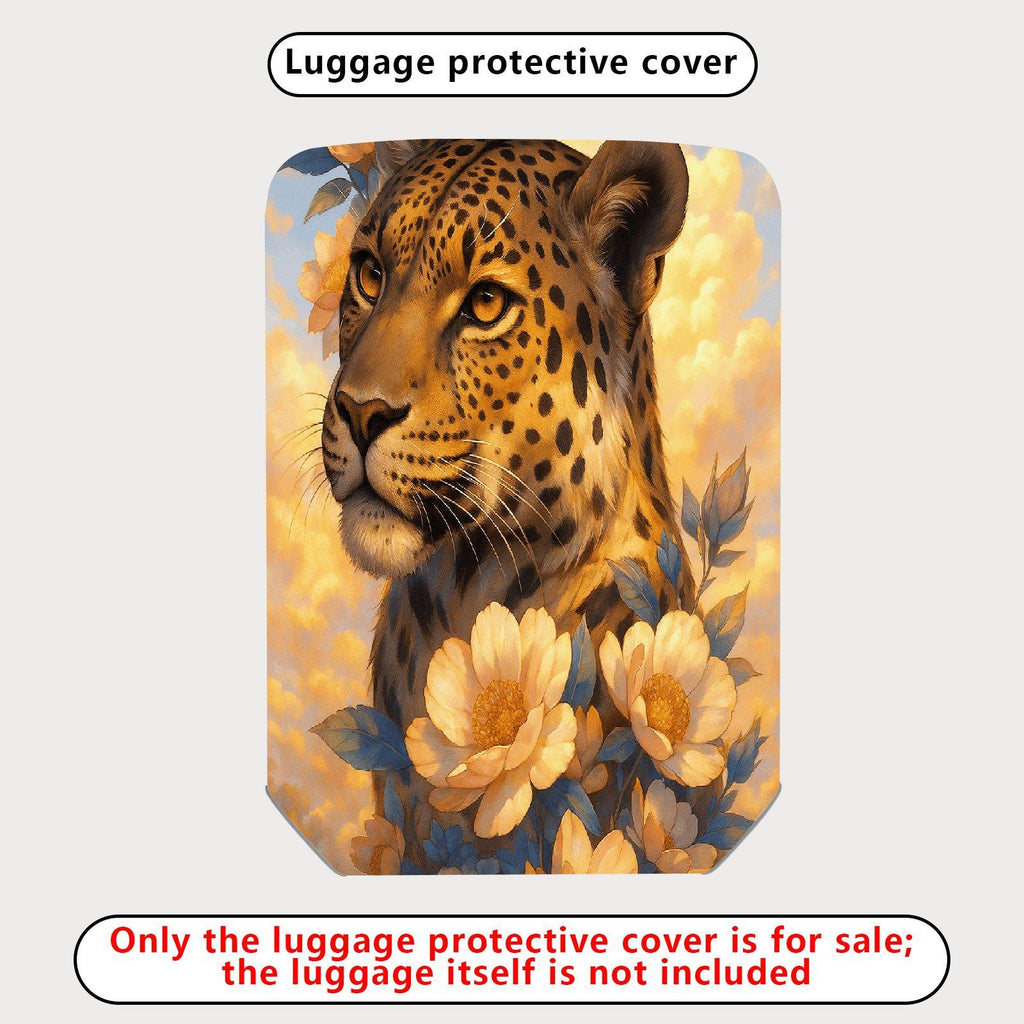 1-Piece Leopard Floral Artistic Elegant Nature Vibrant  Suitcase Luggage Cover, Stretch Protective Sleeve