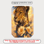 1-Piece Leopard Floral Artistic Elegant Nature Vibrant  Suitcase Luggage Cover, Stretch Protective Sleeve