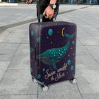 1-Piece Whale Cosmic Starry Night Fantasy Dreamy Mystical  Suitcase Luggage Cover, Stretch Protective Sleeve