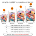 1-Piece Cute  Crab Bubble Sea Sky Blue  Suitcase Luggage Cover, Stretch Protective Sleeve