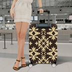 1-Piece Geometric Star Pattern Brown Cream Stylish Chic Modern  Suitcase Luggage Cover, Stretch Protective Sleeve