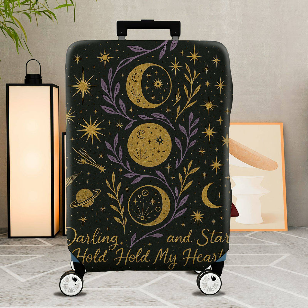 1-Piece Galaxy Moon Star Planet Cosmic Romantic Darling  Suitcase Luggage Cover, Stretch Protective Sleeve