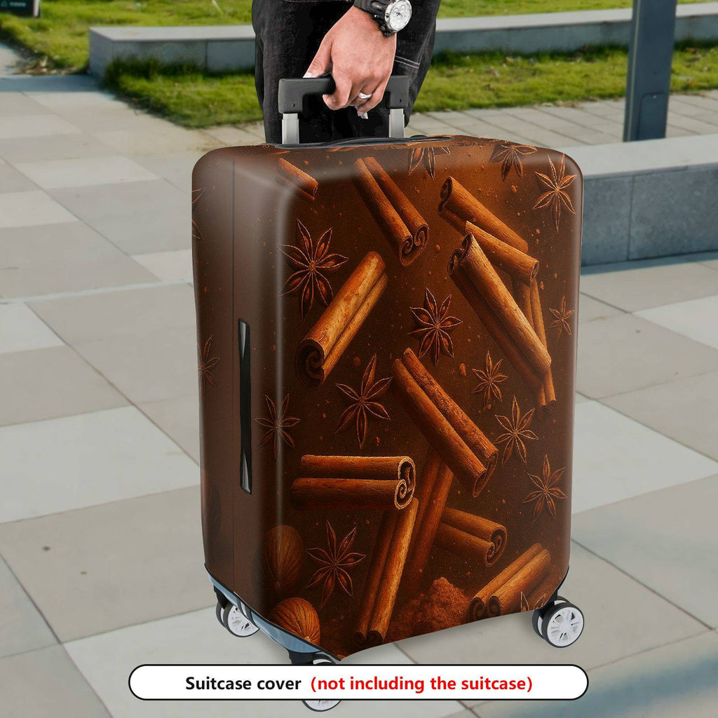 1-Piece Cinnamon Spice Holiday Winter Cocoa Travel Aroma  Suitcase Luggage Cover, Stretch Protective Sleeve