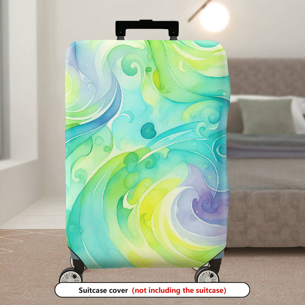 1-Piece Abstract Colorful Artistic Swirl Watercolor Pattern  Suitcase Luggage Cover, Stretch Protective Sleeve