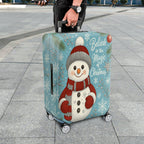 1-Piece Snowman Christmas Winter Holiday Festive Cheer  Suitcase Luggage Cover, Stretch Protective Sleeve