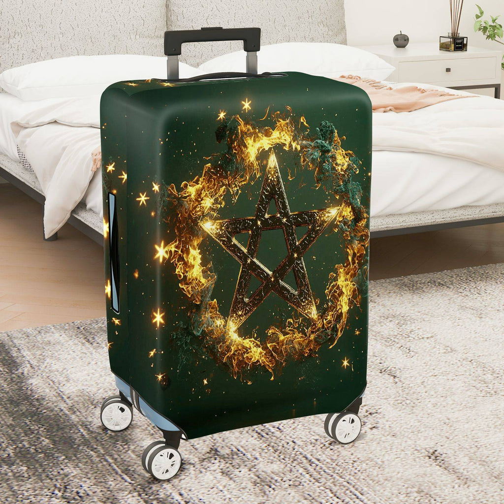 1-Piece Star Fire Magic Cosmic Celestial Mystical  Suitcase Luggage Cover, Stretch Protective Sleeve