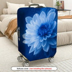 1-Piece Blue Flower Artistic Dreamy Elegant Starry  Suitcase Luggage Cover, Stretch Protective Sleeve