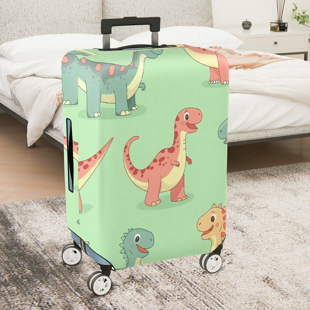 1-Piece Adorable Dinosaur  Fun Colorful Whimsical  Suitcase Luggage Cover, Stretch Protective Sleeve