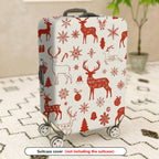 1-Piece Christmas Holiday Deer Snowflakes Bells Ornaments  Suitcase Luggage Cover, Stretch Protective Sleeve