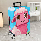 1-Piece Cute  Pink Sheep Fun Whimsical Playful  Suitcase Luggage Cover, Stretch Protective Sleeve