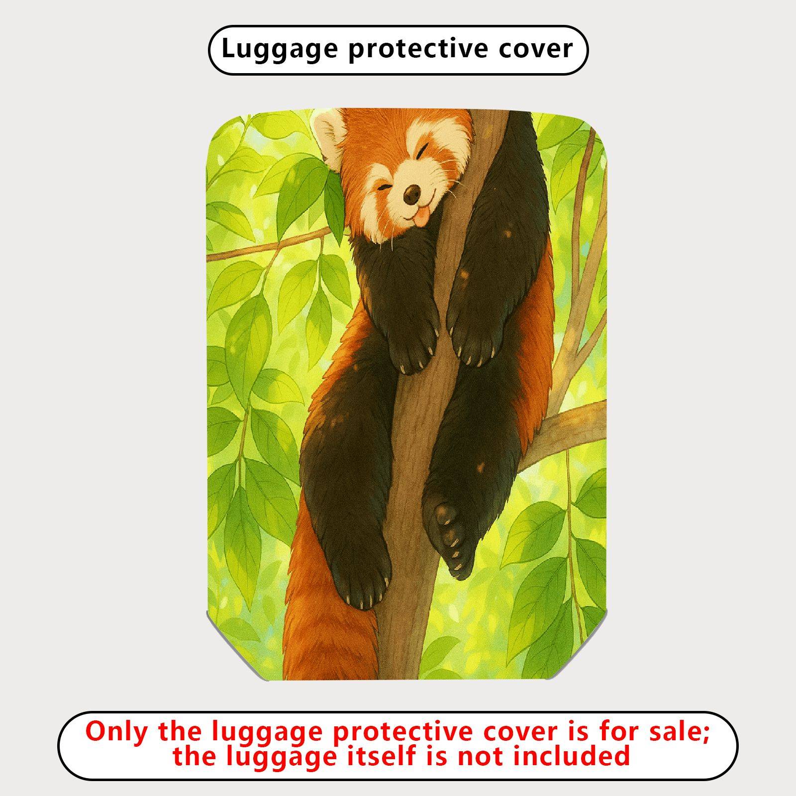 1-Piece Cute Red Panda Tree Leaves Nature Animal  Suitcase Luggage Cover, Stretch Protective Sleeve