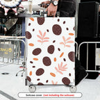 1-Piece Abstract Brown Leaf Pattern  Suitcase Luggage Cover, Stretch Protective Sleeve