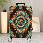 1-Piece Colorful Geometric Ethnic Aztec Mandala Tribal  Suitcase Luggage Cover, Stretch Protective Sleeve