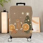 1-Piece Gingerbread Orange Cinnamon Christmas Holiday Star  Suitcase Luggage Cover, Stretch Protective Sleeve
