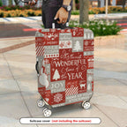 1-Piece Christmas Holiday Winter Snowflake Tree Reindeer  Suitcase Luggage Cover, Stretch Protective Sleeve