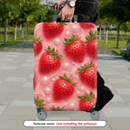 1-Piece Cute Strawberry Bubbles Pink Sweet Fun Colorful  Suitcase Luggage Cover, Stretch Protective Sleeve