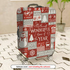 1-Piece Christmas Holiday Winter Snowflake Tree Reindeer  Suitcase Luggage Cover, Stretch Protective Sleeve