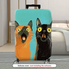 1-Piece Funny Colorful Cute Cat Abstract  Suitcase Luggage Cover, Stretch Protective Sleeve