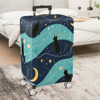 1-Piece Cat Starry Night Moon Galaxy Cosmic  Suitcase Luggage Cover, Stretch Protective Sleeve