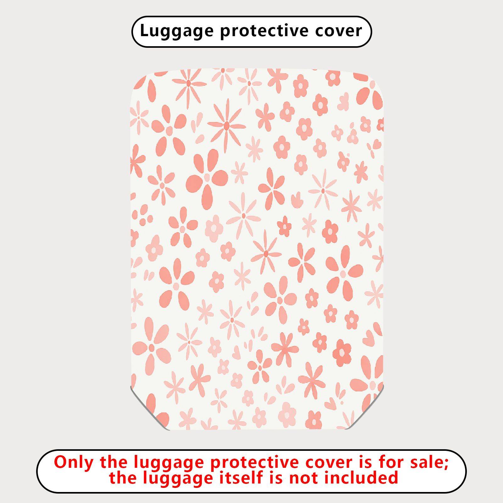 1-Piece Pink Floral Flower Blossom Daisy Spring Holiday  Suitcase Luggage Cover, Stretch Protective Sleeve