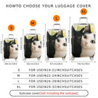 1-Piece Cute Cat Lovers  Animal Fun Decorative  Suitcase Luggage Cover, Stretch Protective Sleeve