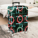 1-Piece Futuristic Geometric  Abstract Retro Modern  Suitcase Luggage Cover, Stretch Protective Sleeve
