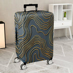 1-Piece Abstract Gold Line Geometric Modern Art  Suitcase Luggage Cover, Stretch Protective Sleeve