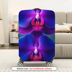 1-Piece Orchid Blue Purple Floral Nature Exotic  Suitcase Luggage Cover, Stretch Protective Sleeve