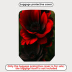 1-Piece Floral Red Black Flower Elegant Bold  Suitcase Luggage Cover, Stretch Protective Sleeve