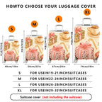 1-Piece Gift Coffee Leopard Candy Ornament Holiday  Suitcase Luggage Cover, Stretch Protective Sleeve