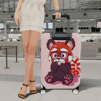 1-Piece Cute  Red Panda Animal Pink  Suitcase Luggage Cover, Stretch Protective Sleeve