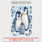 1-Piece Penguin Family Snow Ice Winter Cute Animal  Suitcase Luggage Cover, Stretch Protective Sleeve
