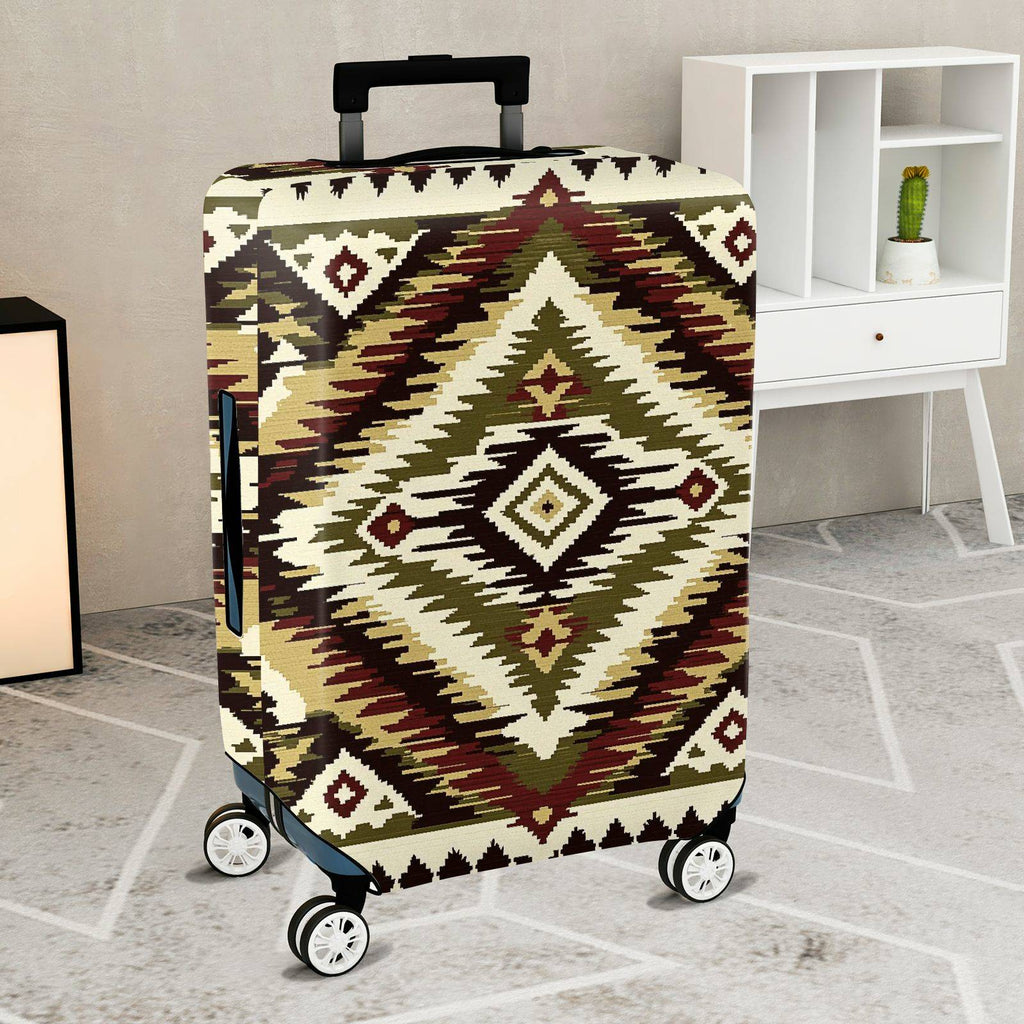 1-Piece Geometric Ethnic Tribal Southwestern Aztec  Suitcase Luggage Cover, Stretch Protective Sleeve