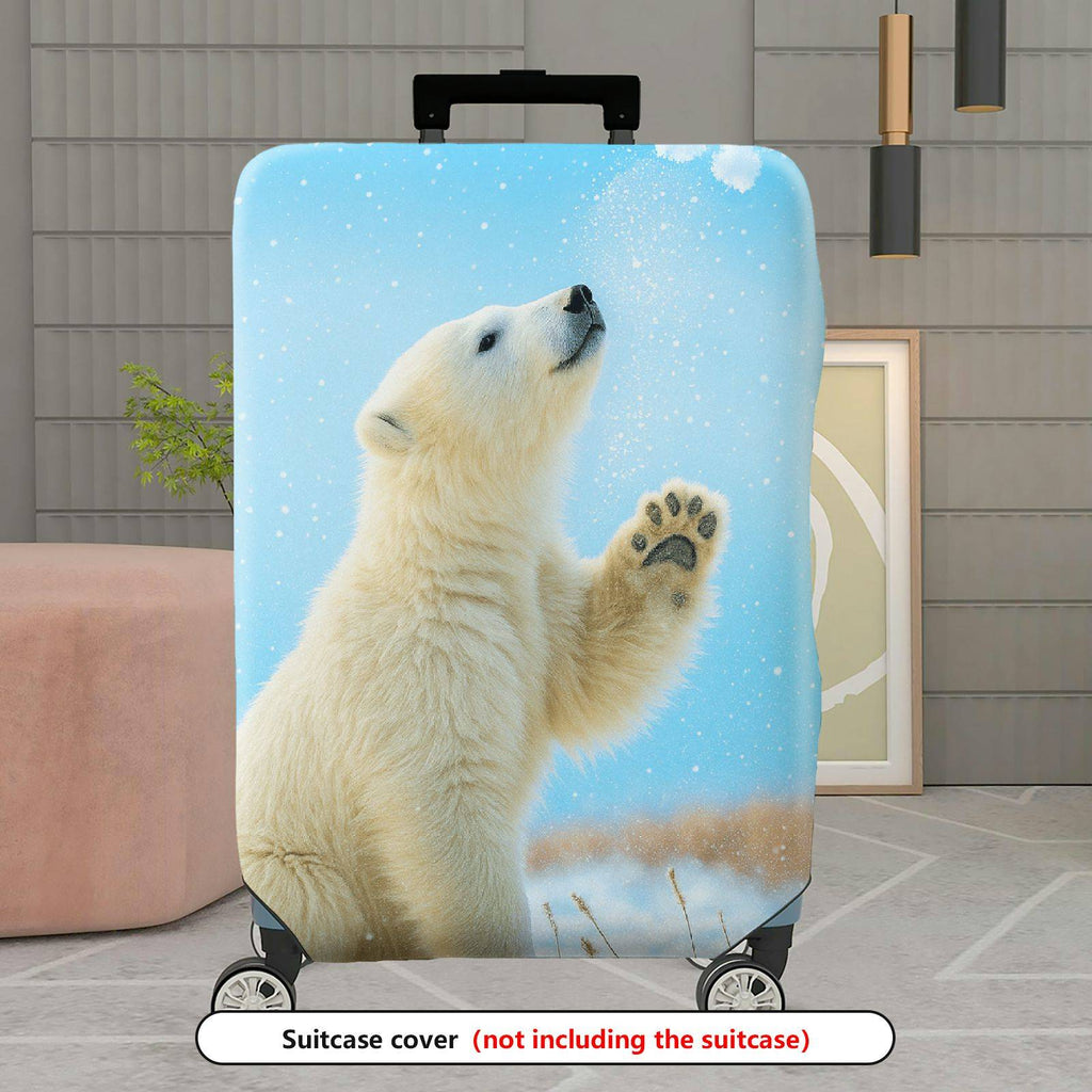1-Piece Cute Polar Bear Winter Snow Nature Animal  Suitcase Luggage Cover, Stretch Protective Sleeve