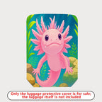 1-Piece Axolotl Underwater Cute Playful Fun Whimsical  Suitcase Luggage Cover, Stretch Protective Sleeve