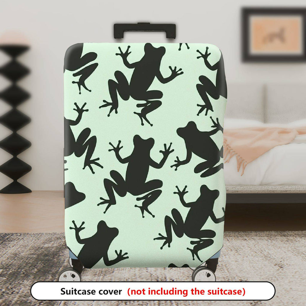 1-Piece Frog Pattern Green Animal Cute Stylish Vibrant  Suitcase Luggage Cover, Stretch Protective Sleeve