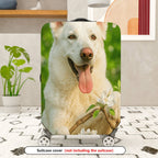 1-Piece Dog Floral Green Nature Spring Blossom  Suitcase Luggage Cover, Stretch Protective Sleeve