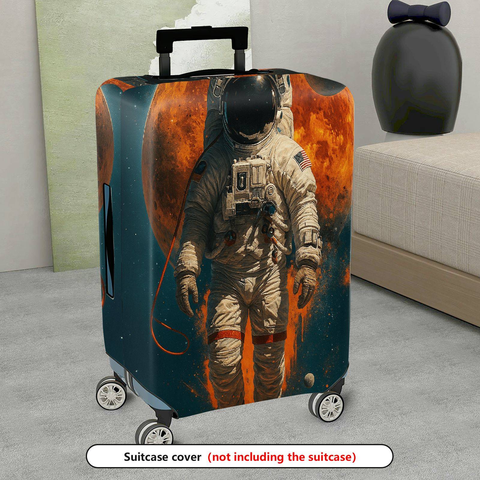 1-Piece Astronaut Planet Galaxy Space Universe Stellar  Suitcase Luggage Cover, Stretch Protective Sleeve