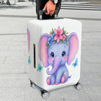 1-Piece Cute Elephant Flower Butterfly  Suitcase Luggage Cover, Stretch Protective Sleeve