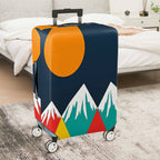 1-Piece Mountain Sunset Colorful Artistic Geometric Travel  Suitcase Luggage Cover, Stretch Protective Sleeve