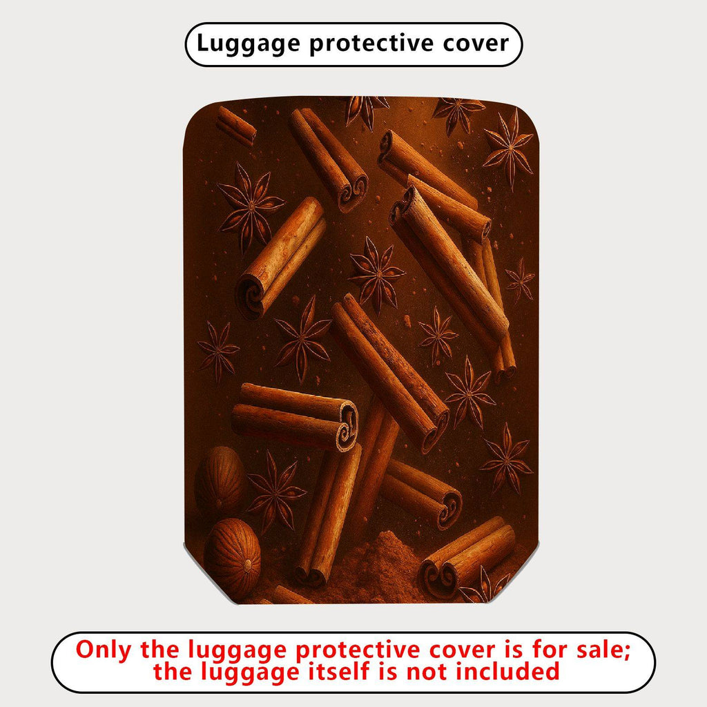 1-Piece Cinnamon Spice Holiday Winter Cocoa Travel Aroma  Suitcase Luggage Cover, Stretch Protective Sleeve