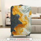 1-Piece Abstract Marble Gold Black White Swirl Artistic  Suitcase Luggage Cover, Stretch Protective Sleeve