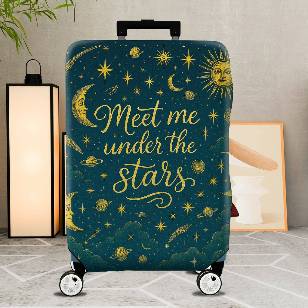 1-Piece Starry Sky Moon Galaxy Celestial Planet Cosmic  Suitcase Luggage Cover, Stretch Protective Sleeve