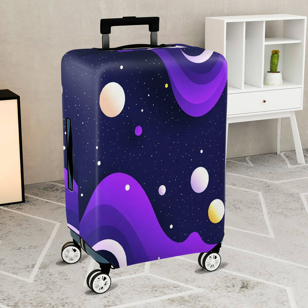1-Piece Night Sky Galaxy Cosmic Stars Planets Abstract  Suitcase Luggage Cover, Stretch Protective Sleeve