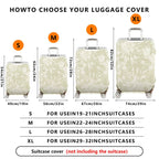 1-Piece Abstract Starburst Beige Pattern Decorative  Suitcase Luggage Cover, Stretch Protective Sleeve