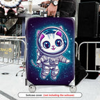 1-Piece Cosmic Kitty Astronaut Space Galaxy Stars  Suitcase Luggage Cover, Stretch Protective Sleeve
