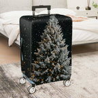1-Piece Christmas Snow Tree Festive Winter Holiday  Suitcase Luggage Cover, Stretch Protective Sleeve