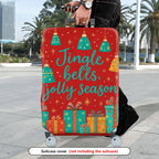 1-Piece Christmas Holiday Festive Bells Gifts  Suitcase Luggage Cover, Stretch Protective Sleeve